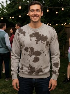 Gray Tie-Dye Crewneck Sweatshirt